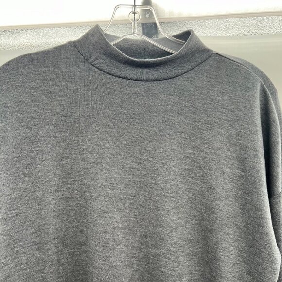 Ophelia Roe Mock Neck Sweatshirt Gray Women's Size Small Long Sleeve - Picture 2 of 9